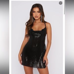 Metallic black mini dress